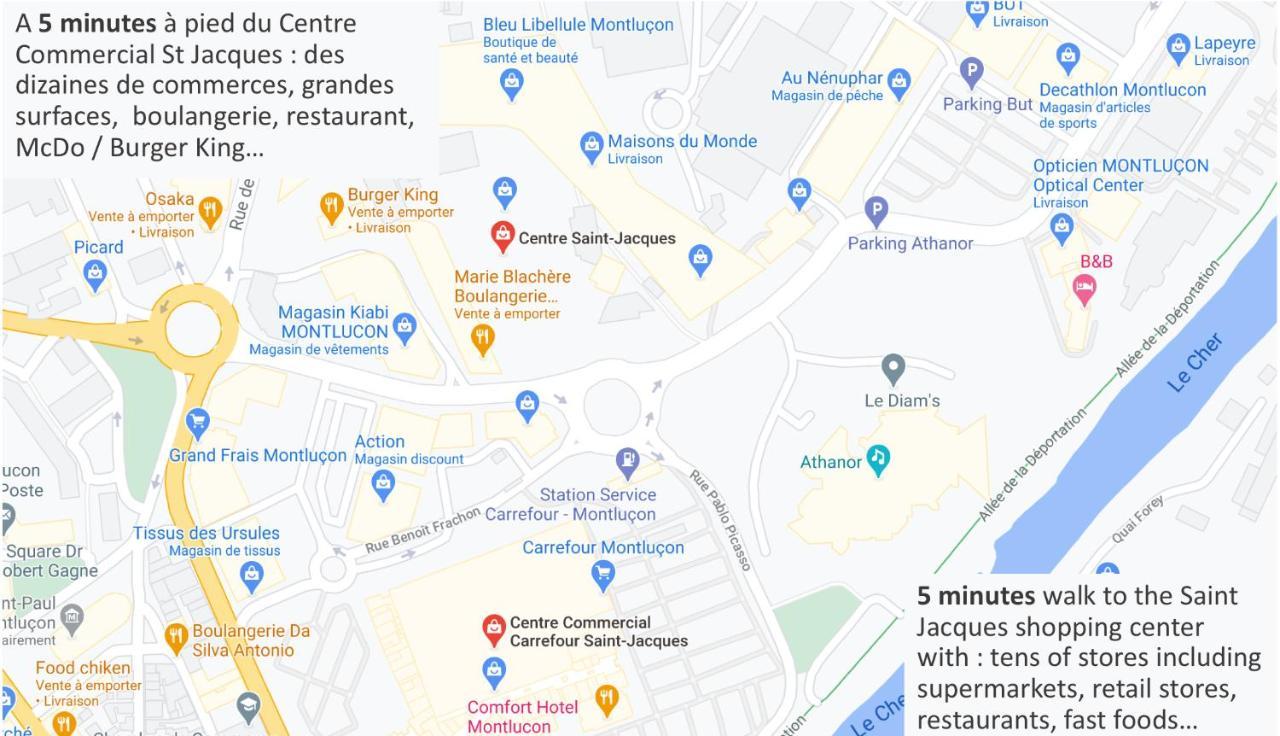 Montluçon Le 44 - T2 Renove Moderne Et Confortable En Centre-Ville מראה חיצוני תמונה
